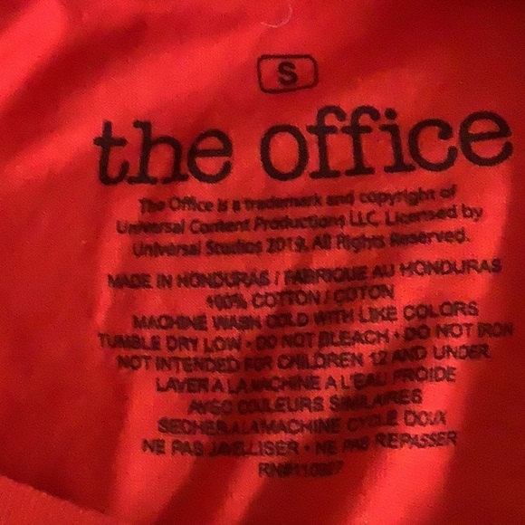 The Office Size Small Red “Happy Holidays” From the Dunder Mifflin Inc.Unisex - Picture 4 of 4